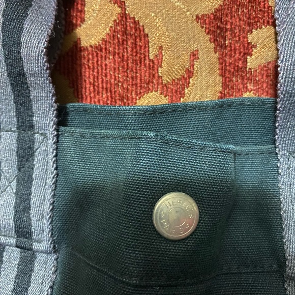 HERMES PARIS Fourre Tout MM Tote Bag Black Canvas Made in France - Picture 5 of 9